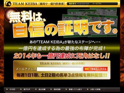 チームケイバ（TEAM KEIBA) という競馬予想サイトの画像