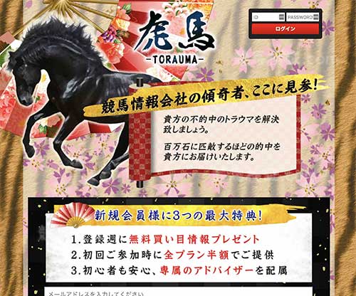 虎馬(TORAUMA)という競馬予想サイトの画像